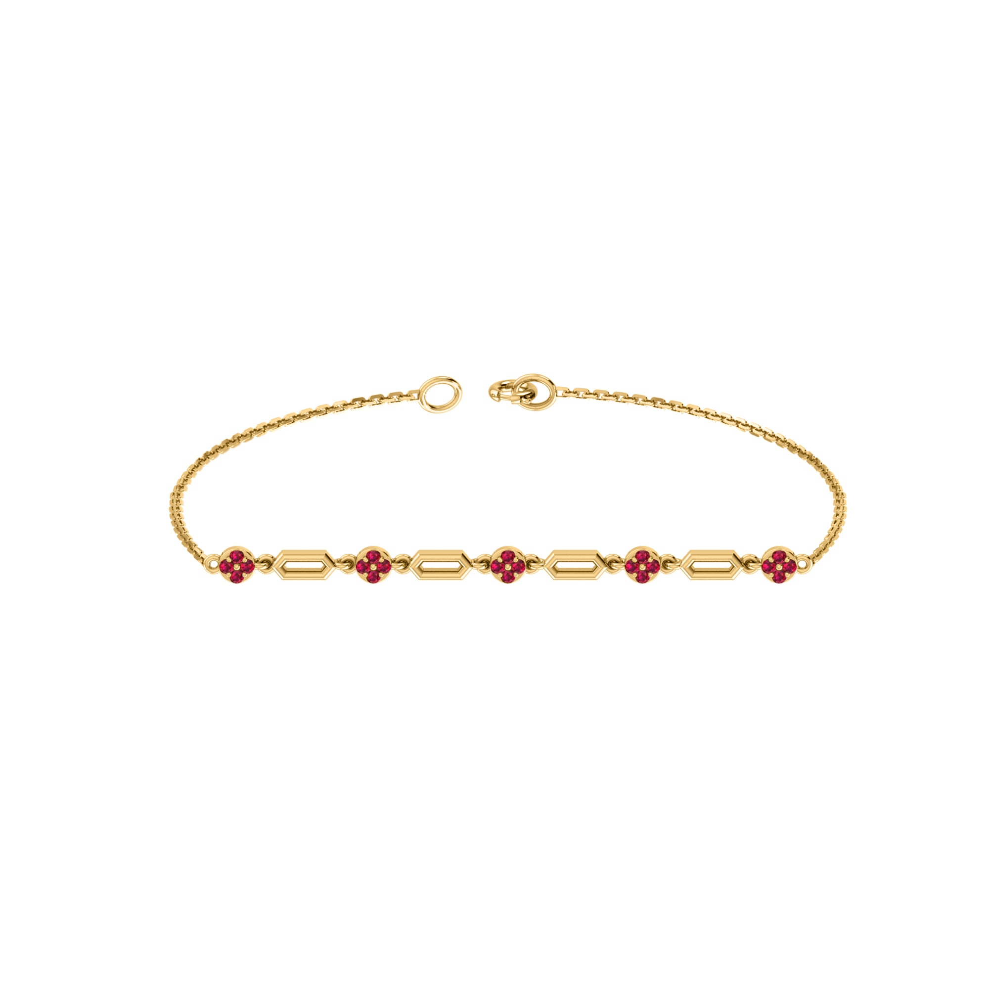 RKC 925 Sterling Silber 0,3 CT Edelstein für Damenarmband, 14 Karat Roségold vergoldet, Gewicht 3,70 GM