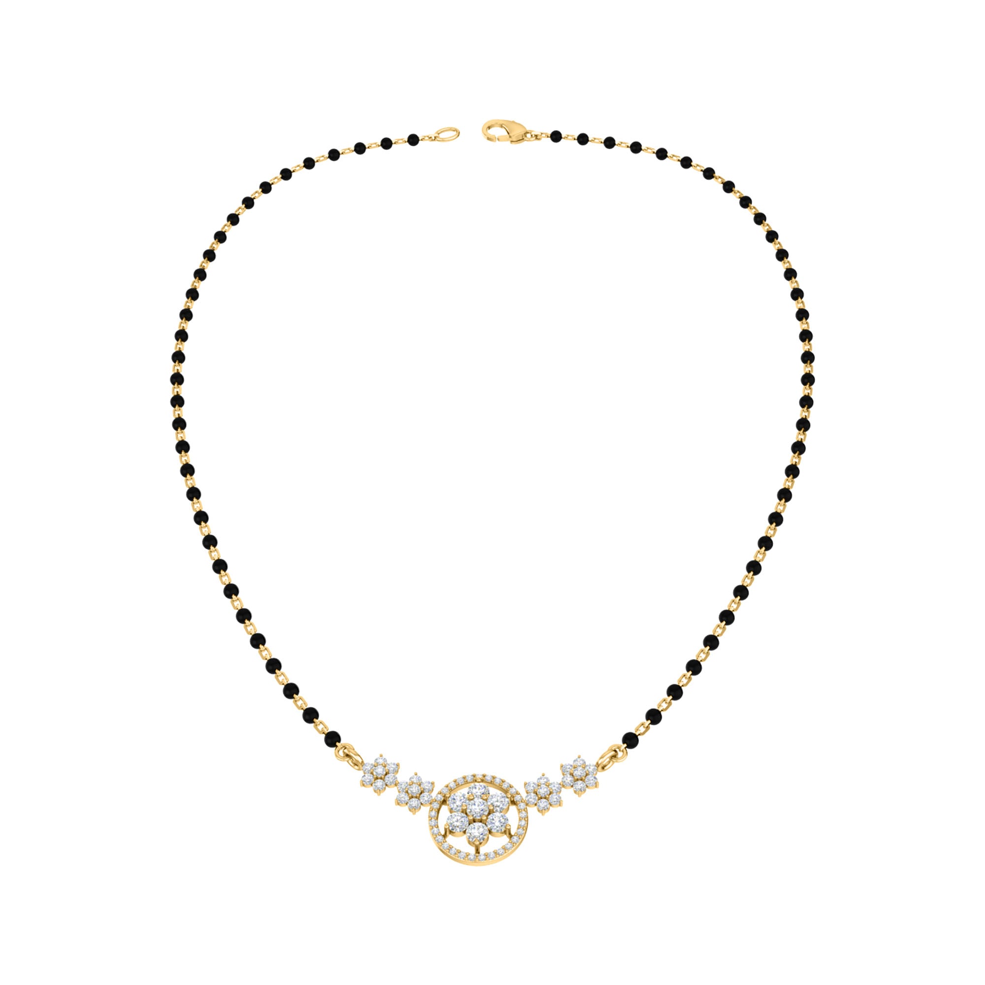 RKC Moissanite da 0,98 ct da donna Mangalsutra in argento 925 placcato in oro bianco 14k Peso del prodotto 3,20 g Altezza 14,00 mm