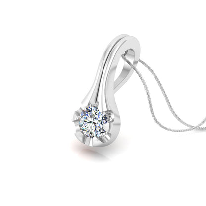 Ciondolo in moissanite con goccia d'argento da matrimonio solitario RKC da 0,25 CT, placcato in oro rosa 14 carati, peso 3,00 g, altezza 14,00 mm