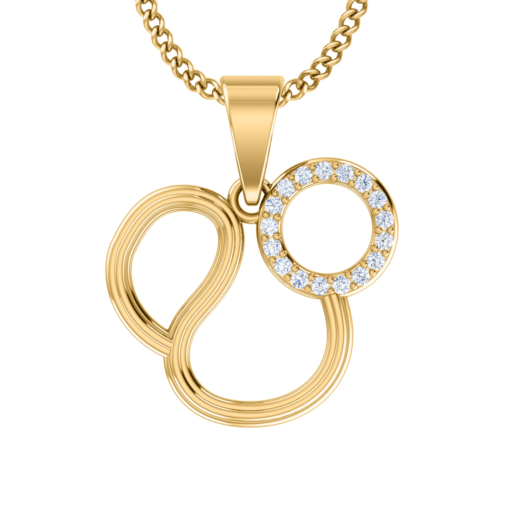 Ciondolo con segno del leone in moissanite da 0,085 ct RKC, gioielli in argento 925, placcato in oro rosa 14 carati, 3,40 g, altezza 18,50 mm