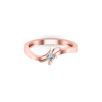 Anello di fidanzamento rotondo in moissanite RKC da 0,17 ct, argento 925 placcato in oro bianco per donna, peso 3 g e larghezza 2 mm