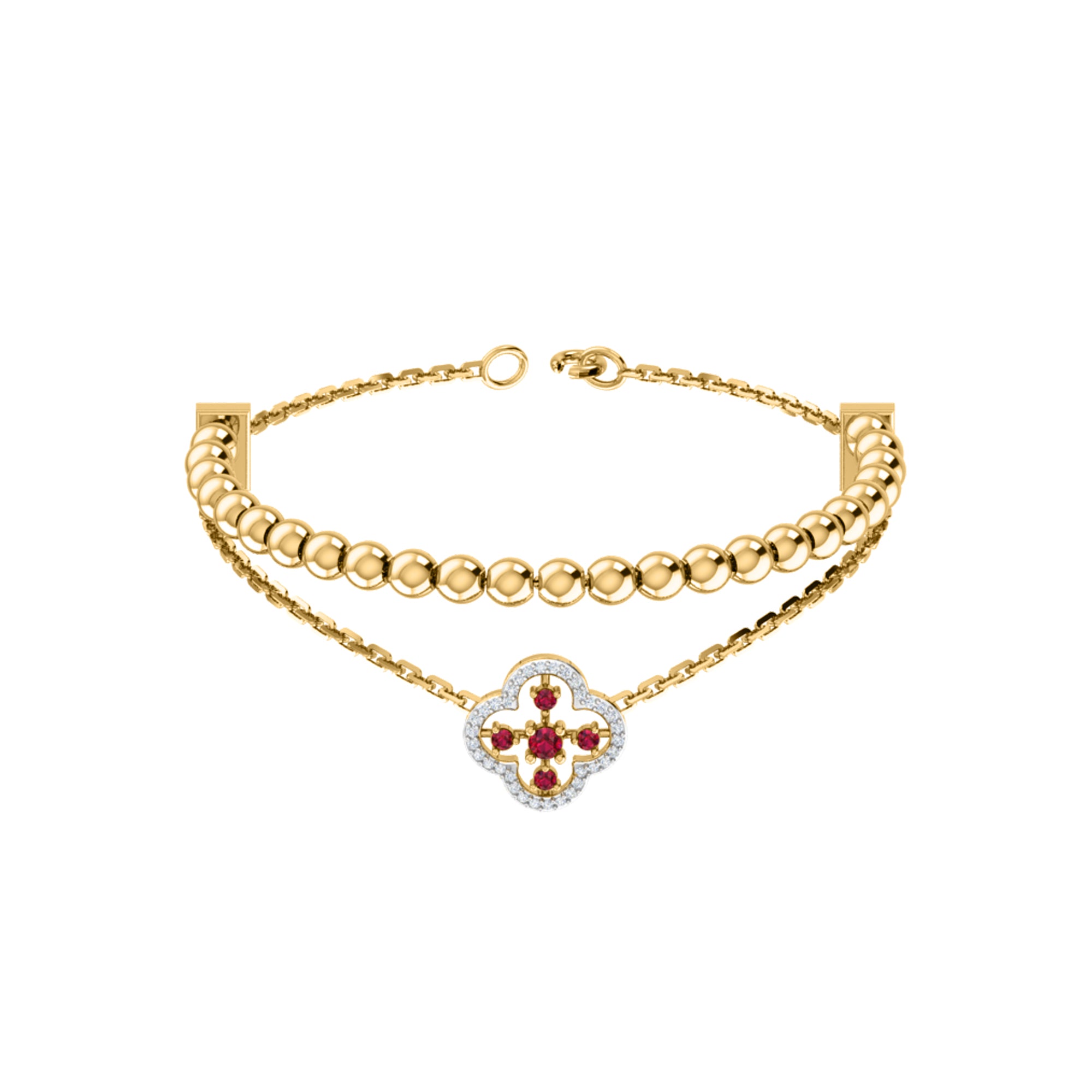 RKC Damen-Armband aus 925er-Sterlingsilber mit 0,39 Karat Moissanit, 14 Karat Gelbgold vergoldet, Gewicht 11,50 g