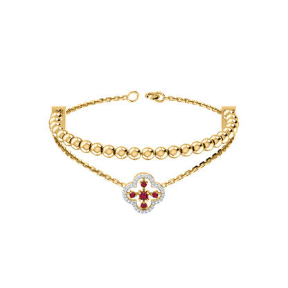 RKC Damen-Armband aus 925er-Sterlingsilber mit 0,39 Karat Moissanit, 14 Karat Gelbgold vergoldet, Gewicht 11,50 g