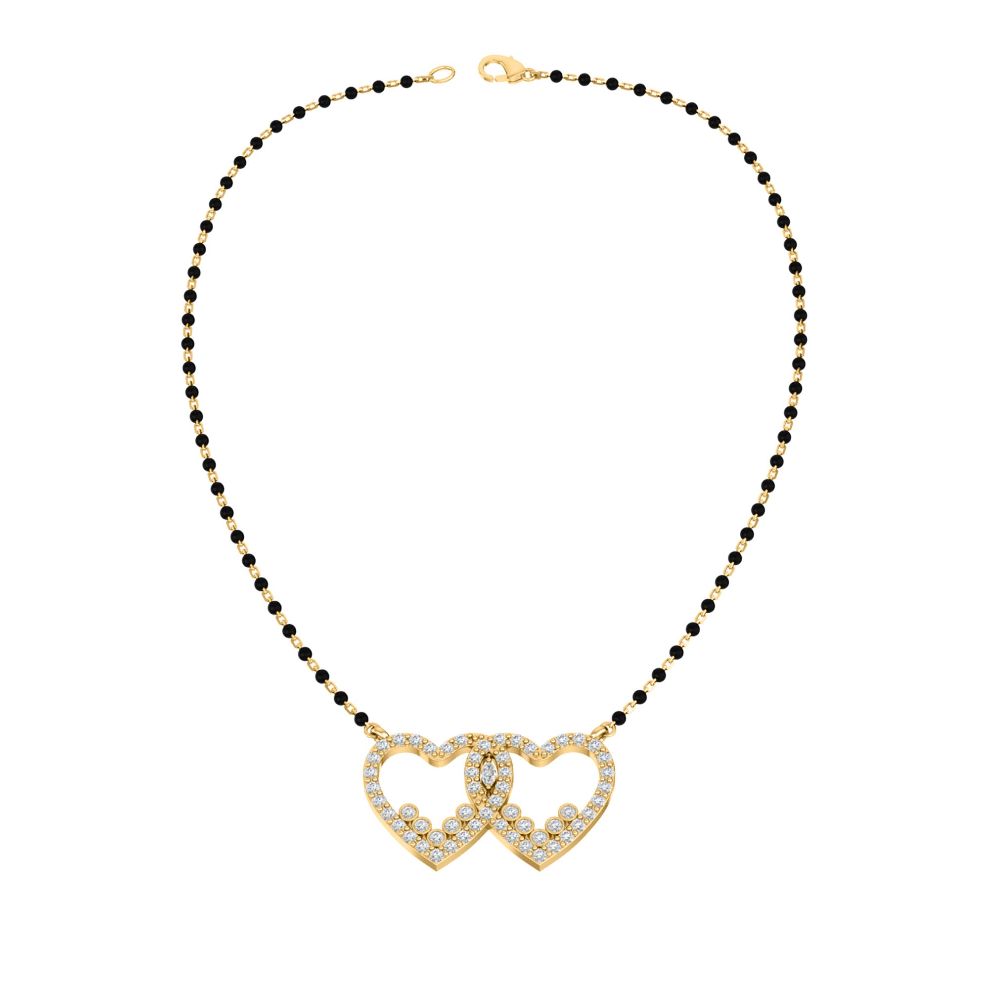 RKC Moissanite da 1,78 ct da donna Mangalsutra in argento 925 placcato in oro giallo 14k Peso del prodotto 6,00 g Altezza 20,00 mm
