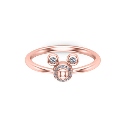 RKC Moissanit Tiny Cute Ring 925 Silber Damenring 14K Gelbgold plattiert, Gewicht 2,30 g, Breite 1,70 mm