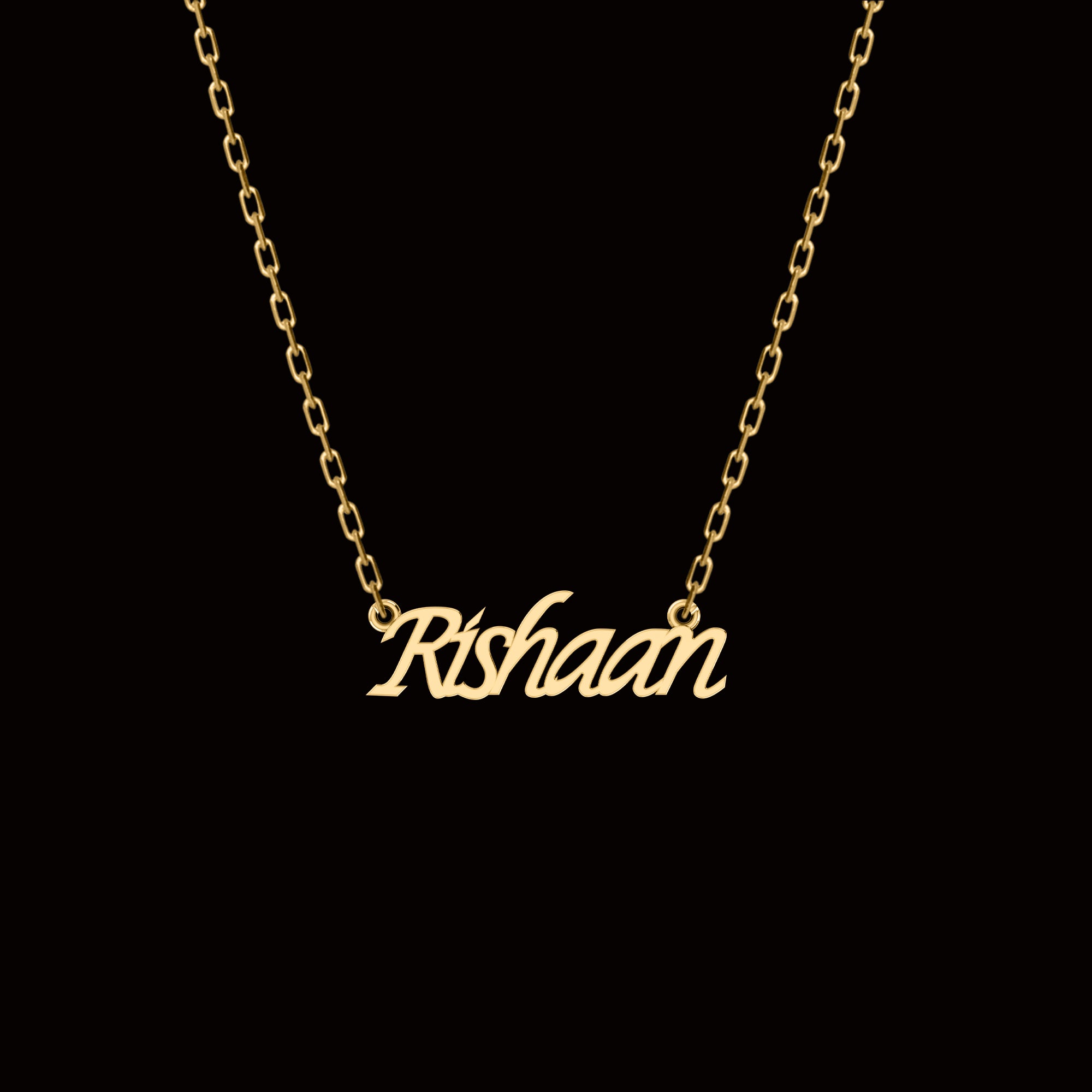 RKC Namensanhänger-Halskette, 925er Silberschmuck, 14 Karat Gelbgold plattiert, Produktgewicht: 4,10 GM, Höhe: 11,30 mm