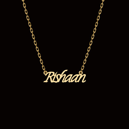 RKC Namensanhänger-Halskette, 925er Silberschmuck, 14 Karat Gelbgold plattiert, Produktgewicht: 4,10 GM, Höhe: 11,30 mm