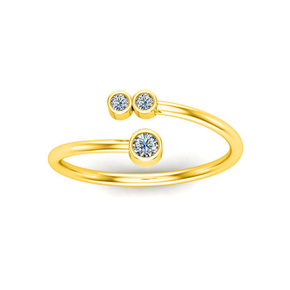 RKC 925 Argento Moissanite Fascia aperta per la sua promessa Anello bypass Fascia placcata oro rosa 14 carati Peso 1,6 g