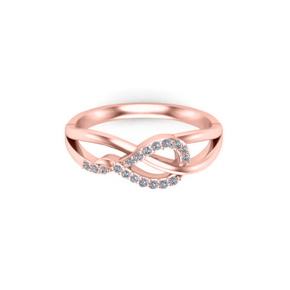 RKC Anello infinito rotondo da donna con moissanite da 0,4 ct, argento sterling placcato in oro bianco 14k, peso 3,2 grammi