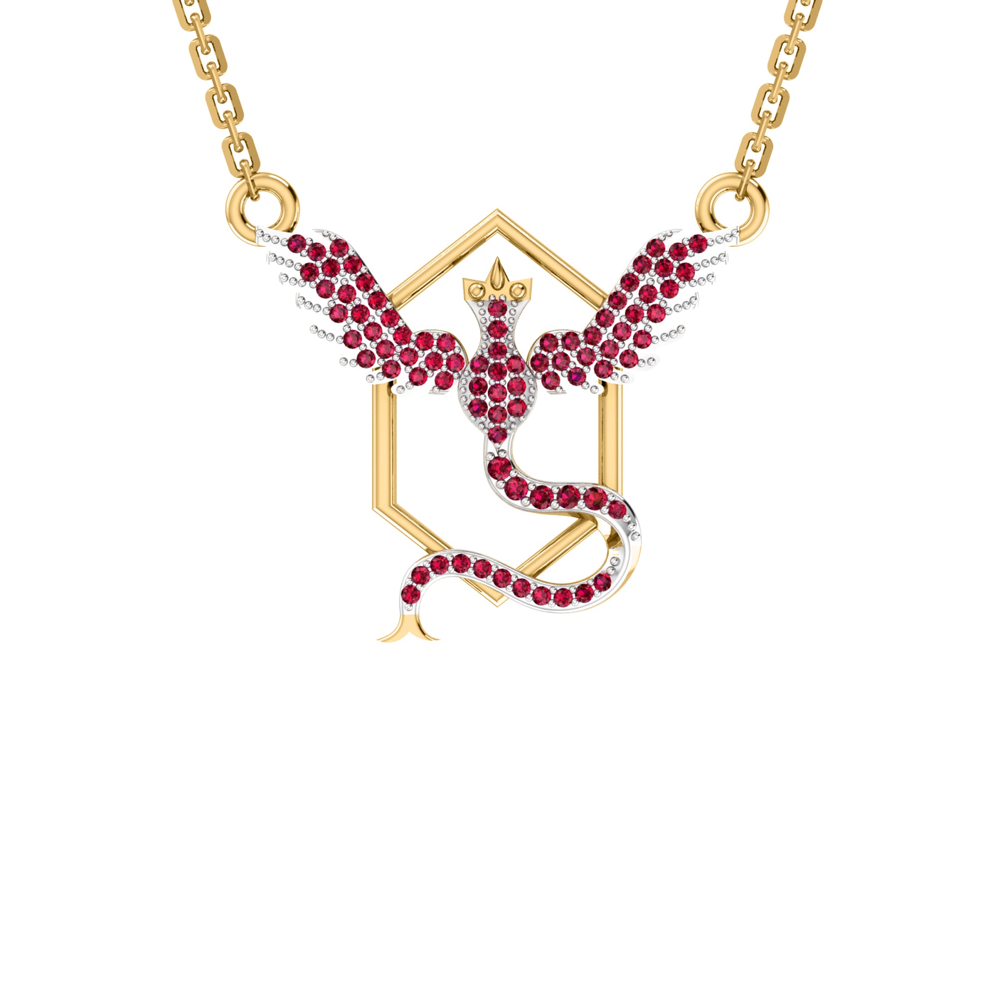 RKC 2,1 CT Moissanit Charm Halskette 925 Silber 14k Gelbgold plattiert Produktgewicht 4,00 GM Höhe 18,00 MM