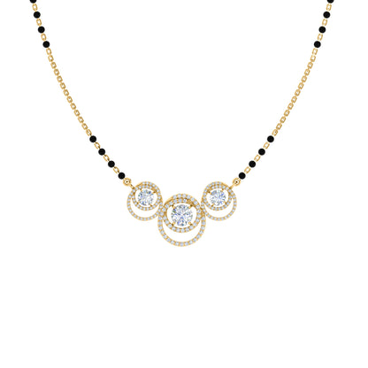 RKC 2,4 CT Moissanit Damen Mangalsutra 925 Silber 14k Gelbgold plattiert Produktgewicht 4,60 GM Höhe 18,00 MM