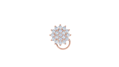 RKC JEWELRY Damen-Nasennadel aus 925er Sterlingsilber mit schönem Cluster-Nasenstift, 14 Karat Gelbgold vergoldet, Gewicht 1,00 g