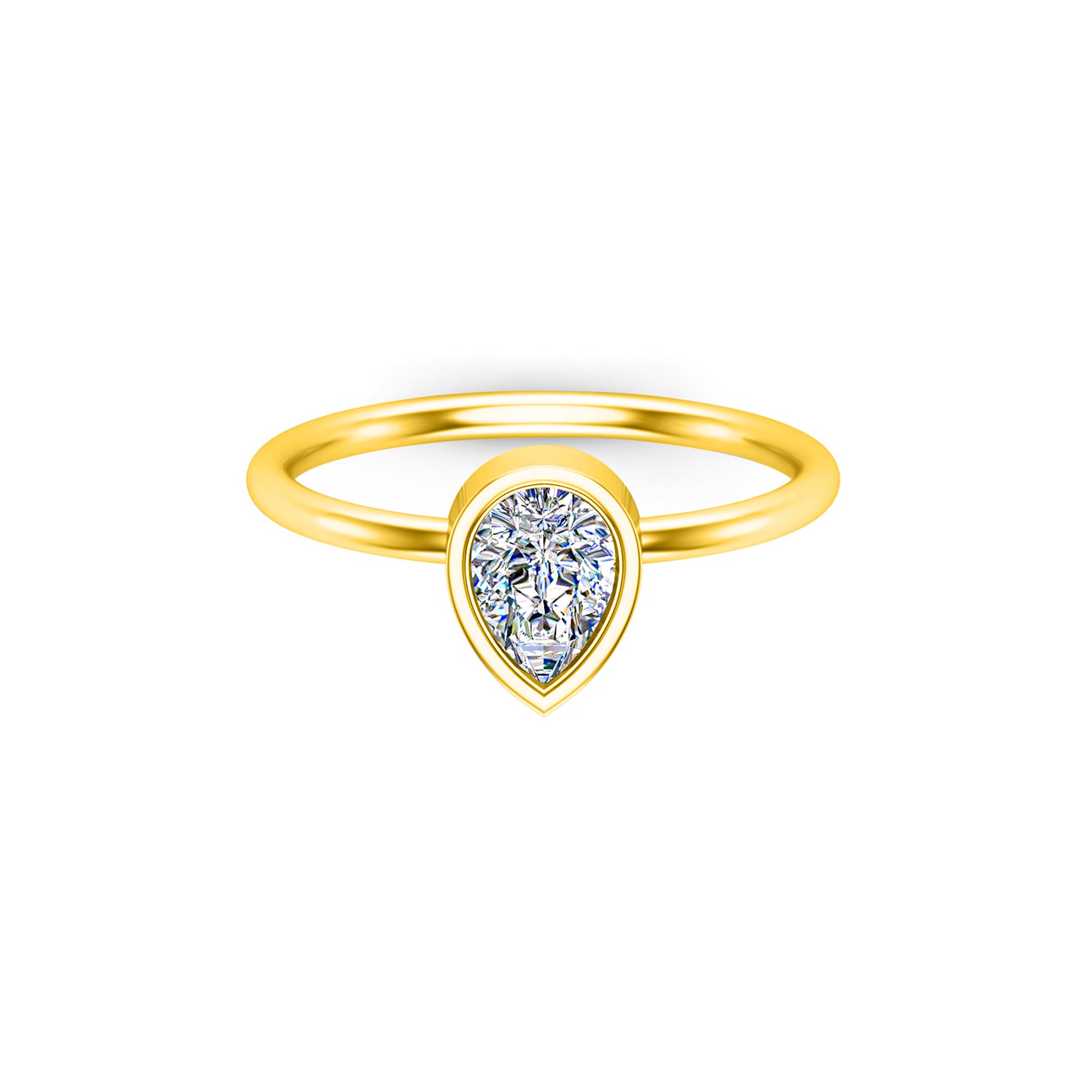 Anello nuziale solitario in moissanite con taglio a pera RKC per lei Anello di promessa in argento 925 placcato in oro rosa 14 carati Peso 2 g