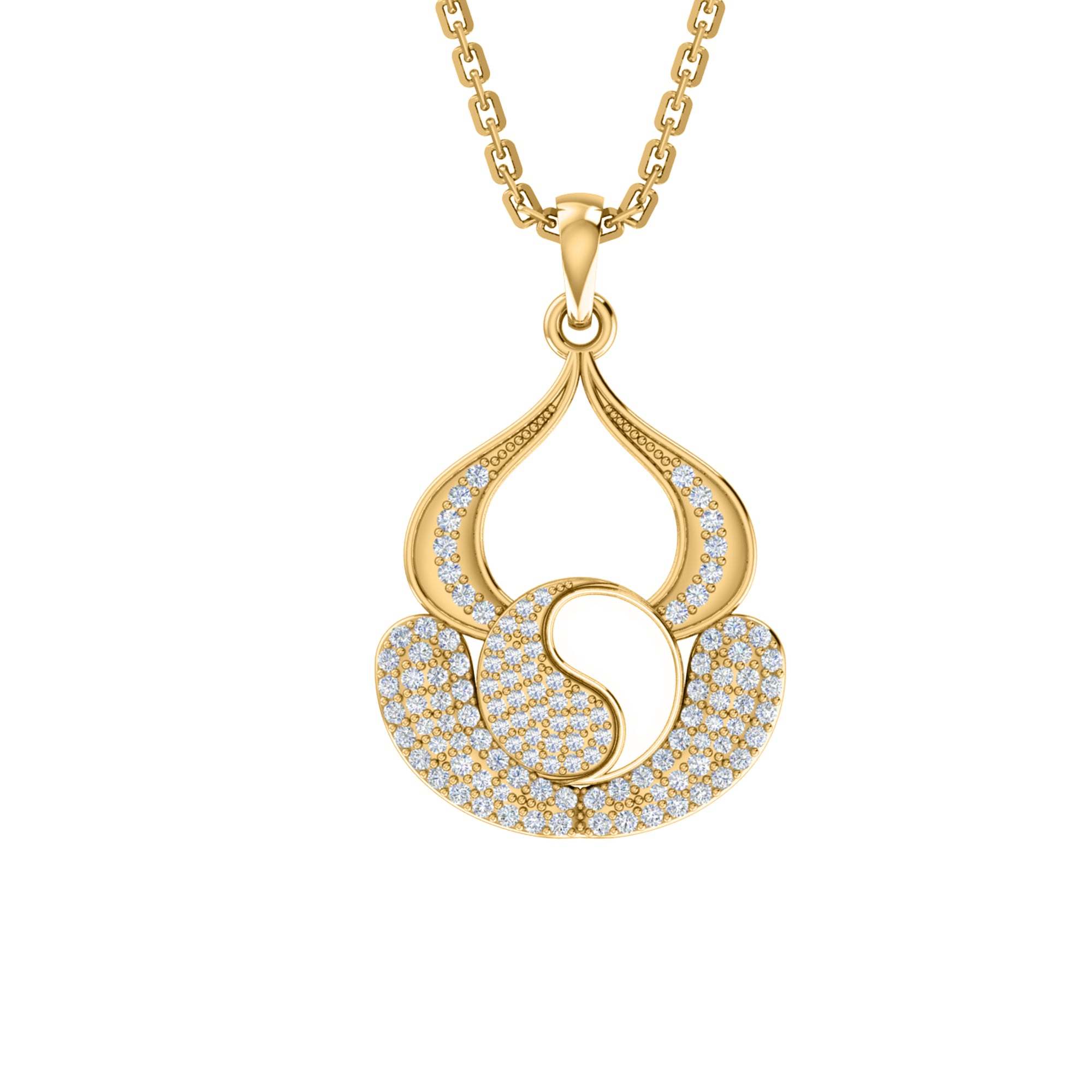 RKC 0,44 Karat Moissanit-Charm-Anhänger, 925er Silberschmuck, 14 Karat Gelbgold vergoldet, Gewicht 4,50 g, Höhe 20 mm