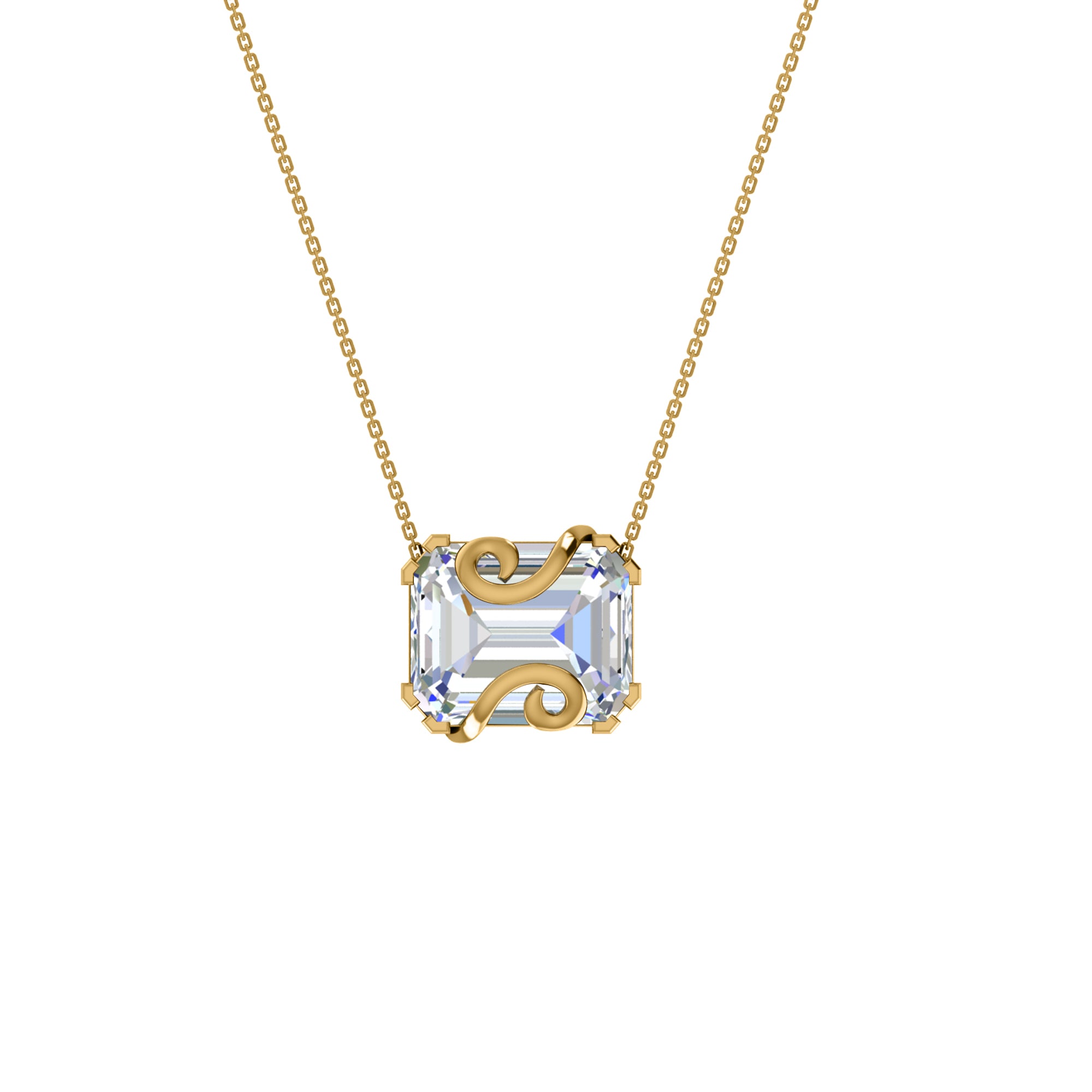 RKC 16 CT Solitär-Anhänger, 925er Silberschmuck, 14 Karat Roségold vergoldet, Gewicht 8,00 GM, Höhe 18,00 mm