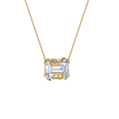 RKC 16 CT Solitär-Anhänger, 925er Silberschmuck, 14 Karat Roségold vergoldet, Gewicht 8,00 GM, Höhe 18,00 mm