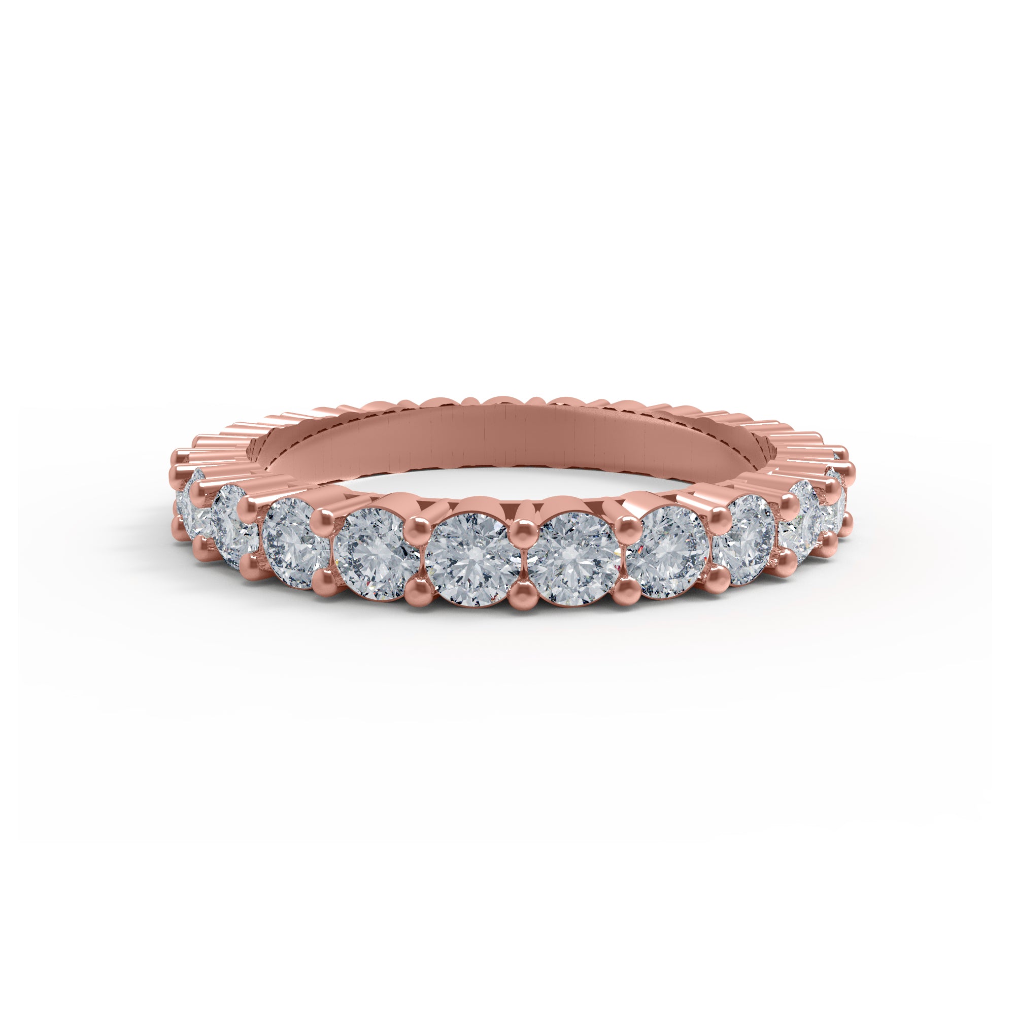 RKC Moissanit Full Eternity Bandring aus 925er Sterlingsilber mit Gelbgoldbeschichtung, Gewicht 2,80 ct, Breite 2,50 mm