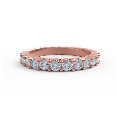 RKC Moissanit Full Eternity Bandring aus 925er Sterlingsilber mit Gelbgoldbeschichtung, Gewicht 2,80 ct, Breite 2,50 mm