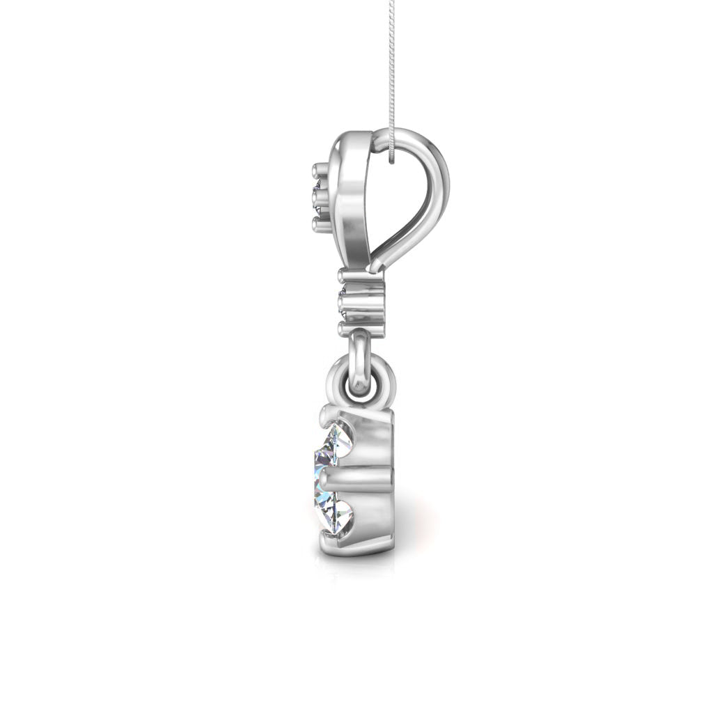 RKC Anello a cuore con pendente in argento con moissanite da 0,40 ct, finitura in oro giallo 14 carati, peso 2,8 g, altezza 15 mm