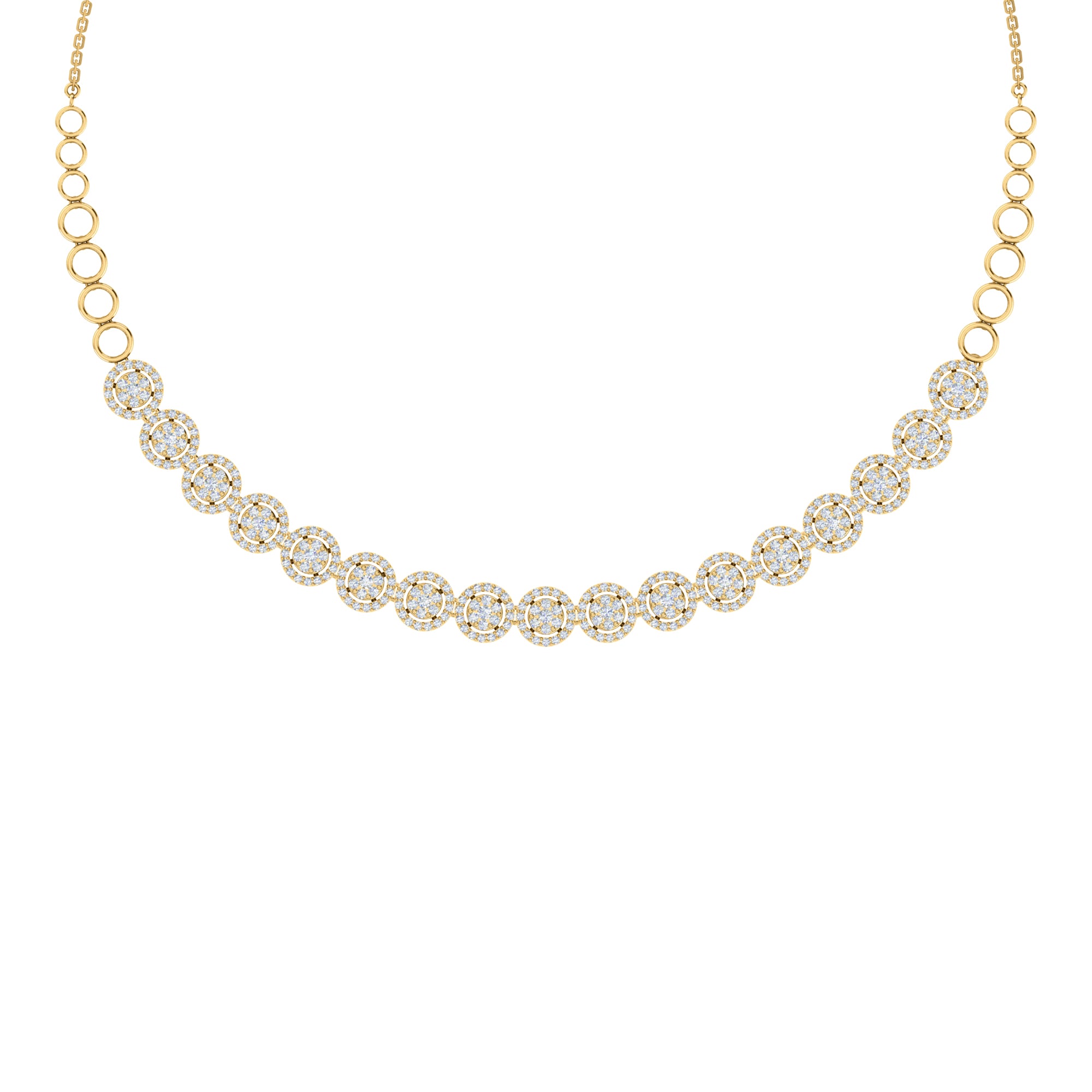 RKC 3,8 CT Moissanit Charming Halskette 925 Silber 14k Roségold vergoldet Produktgewicht 12,00 GM