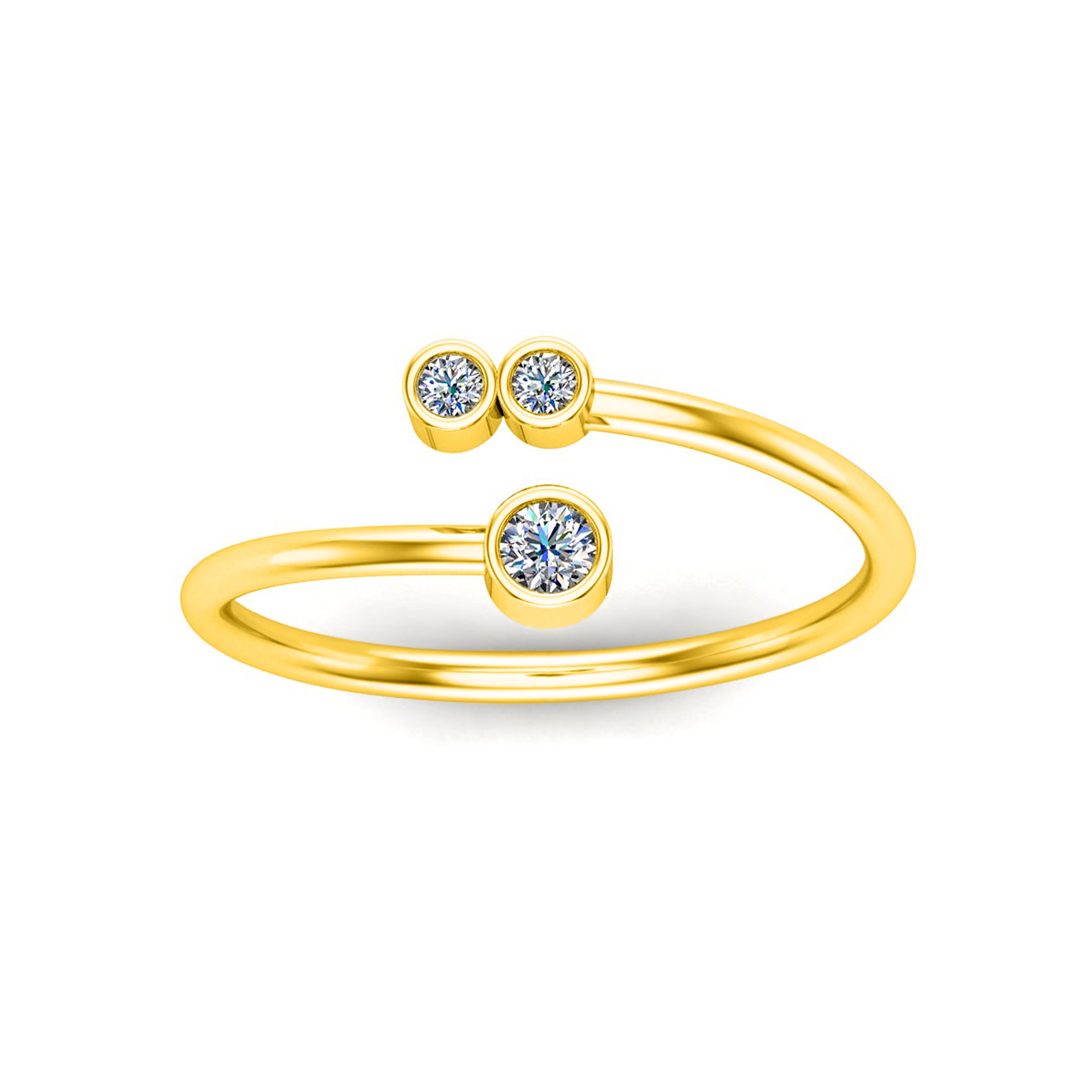 RKC 925 Argento Moissanite Fascia aperta per la sua promessa Anello bypass Fascia placcata oro rosa 14 carati Peso 1,6 g