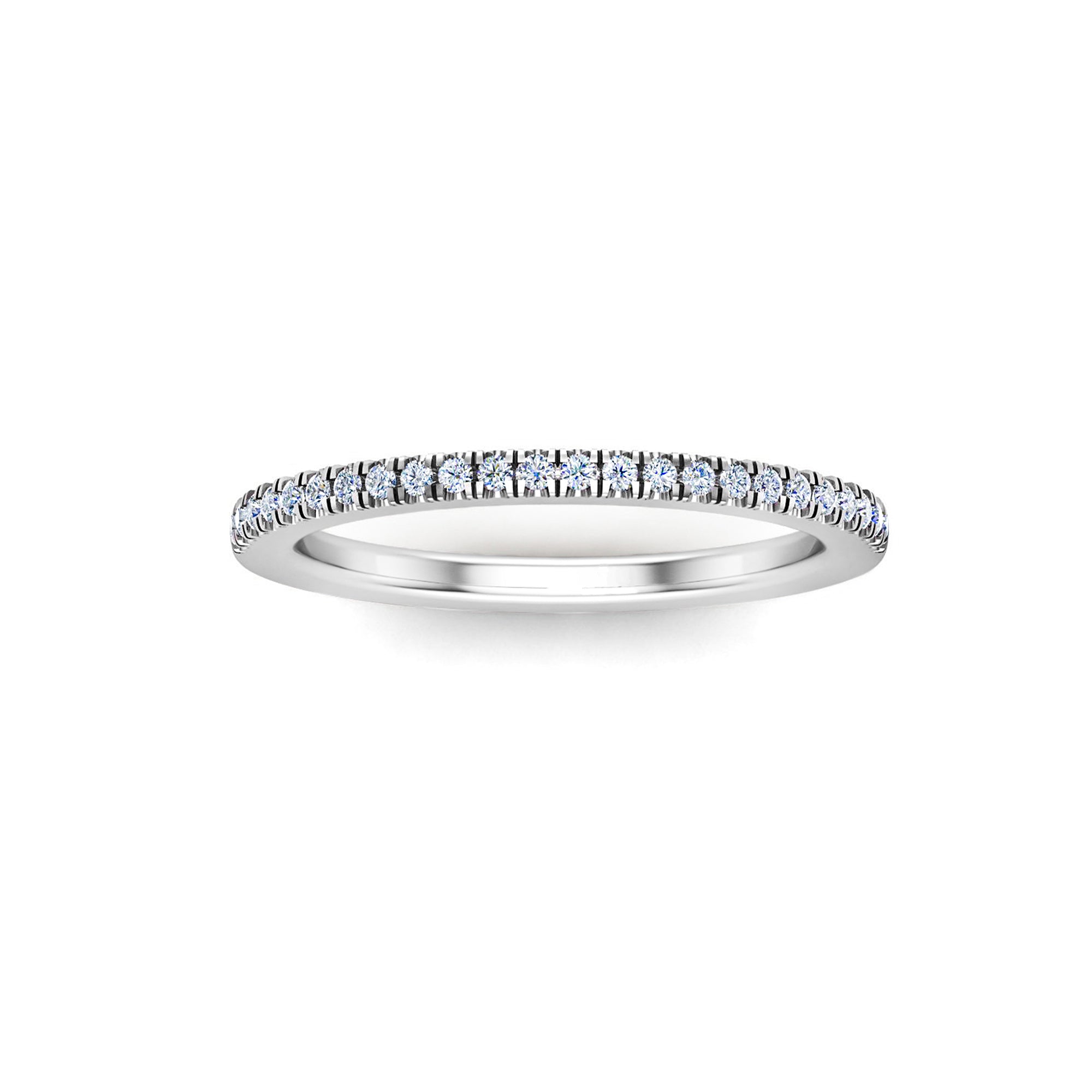 RKC Moissanit Zierlicher Ehering aus 925er Sterlingsilber, 14 Karat Gelbgold vergoldet, Gewicht 1,80 g, Breite 1,60 mm