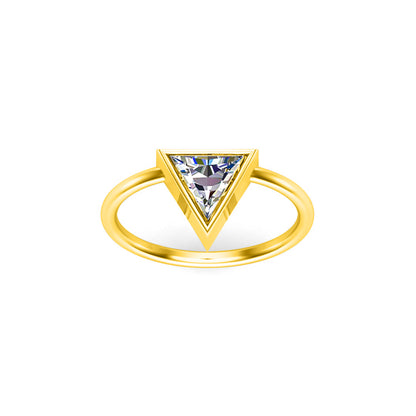 Fede nuziale da donna con taglio Trillion RKC Anello solitario in argento 925 placcato in oro bianco 14 carati Peso 2,20 g Larghezza 1,80 mm