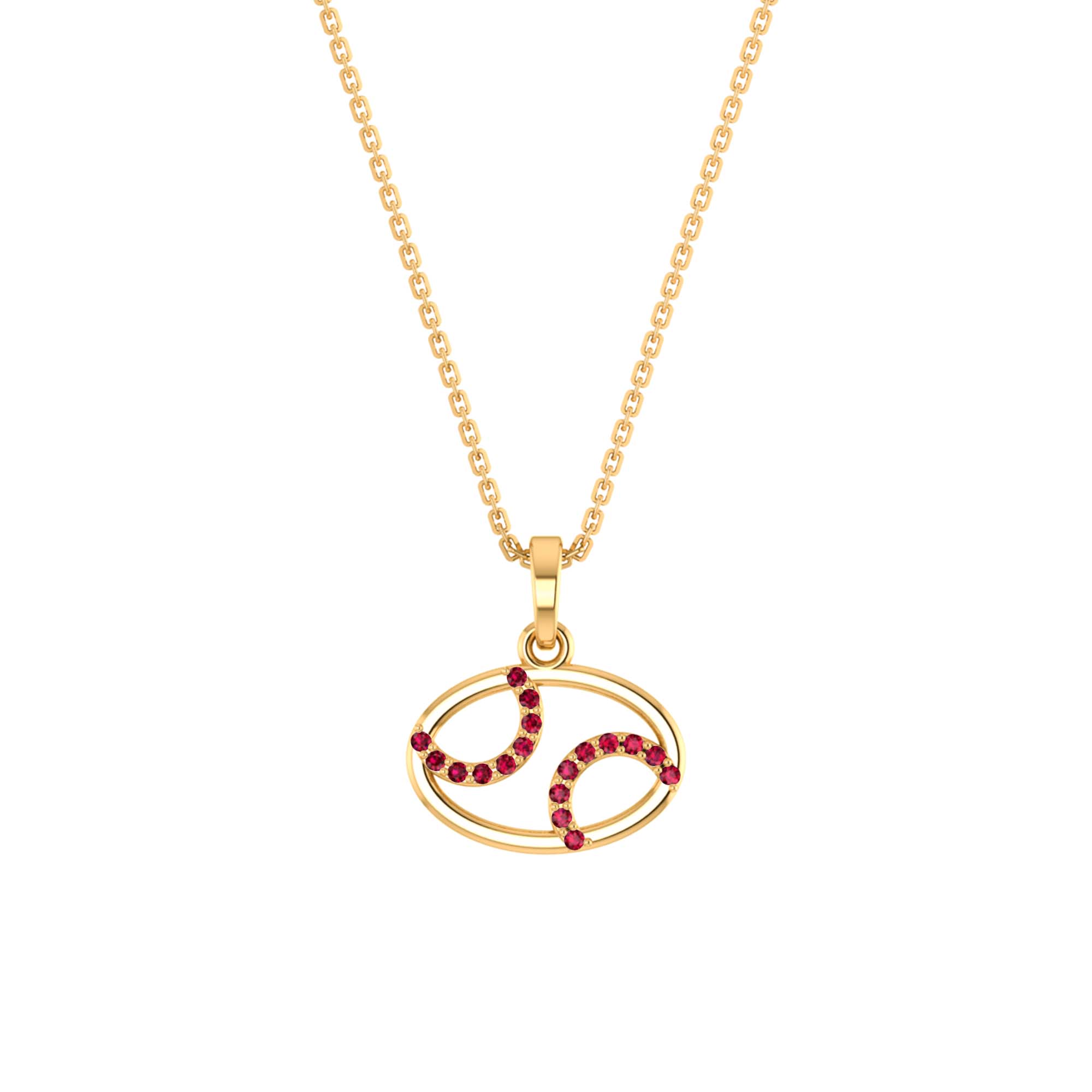 RKC Rose Gold Oval Shape Charming Pendant With Chain