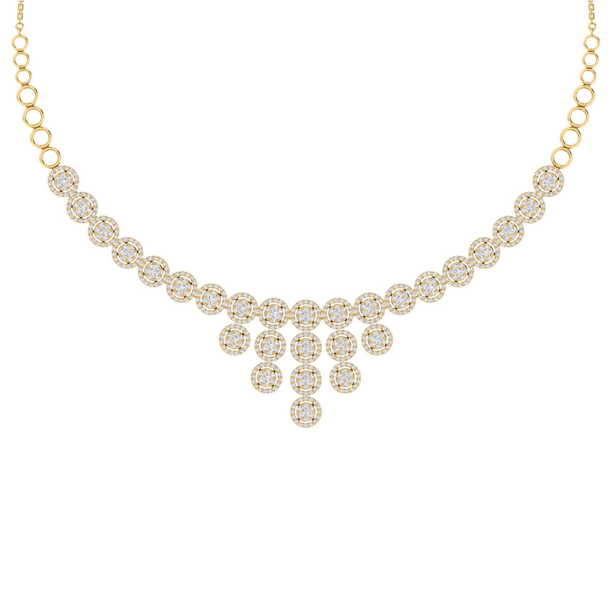 RKC 5,4 CT Moissanit Charmante Halskette 925 Silber 14 Karat Gelbgold vergoldet Produktgewicht 17,00 GM