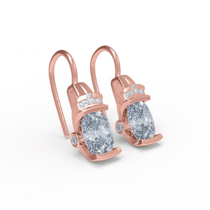 RKC 925 Sterling Silber Creolen-Ohrring für Damen, 14 Karat Gelb, Gesamtgewicht 4,20 GM, Höhe 22,00 mm