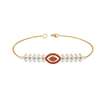 Pietra preziosa RKC in argento sterling 925 da 1,1 CT per bracciale da donna Placcato in oro giallo 14 carati Peso 6,00 GM