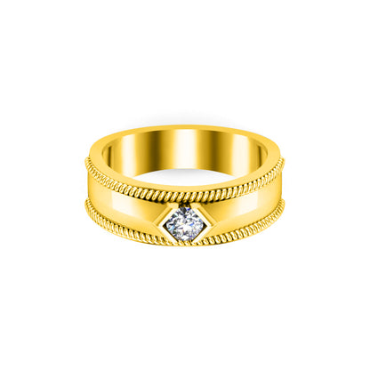 RKC Moissanit-Verlobungsring aus 925er Silber für Herren, Gewicht 3,70 g und Breite 4,30 mm