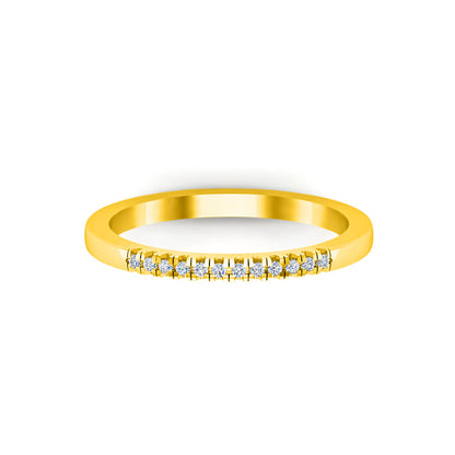 RKC Moissanite Half Eternity Promise Band Anello in argento sterling 925 in oro giallo 14K su fascia per lei Peso 1,60 g Larghezza 1,70 mm