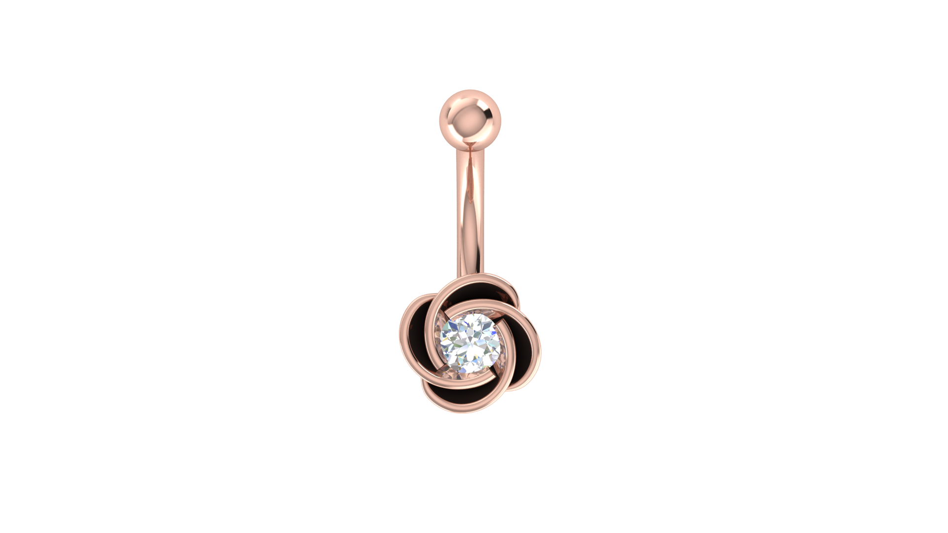 RKC JEWELRY Damen-Bauchnabelschmuck aus 925er Sterlingsilber, 14 Karat Gelbgold vergoldet, Produktgewicht: 1,00 g
