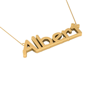 RKC Customize Initial Name Pendant Necklace 14k Yellow Gold Plated Weight 4.5 gm