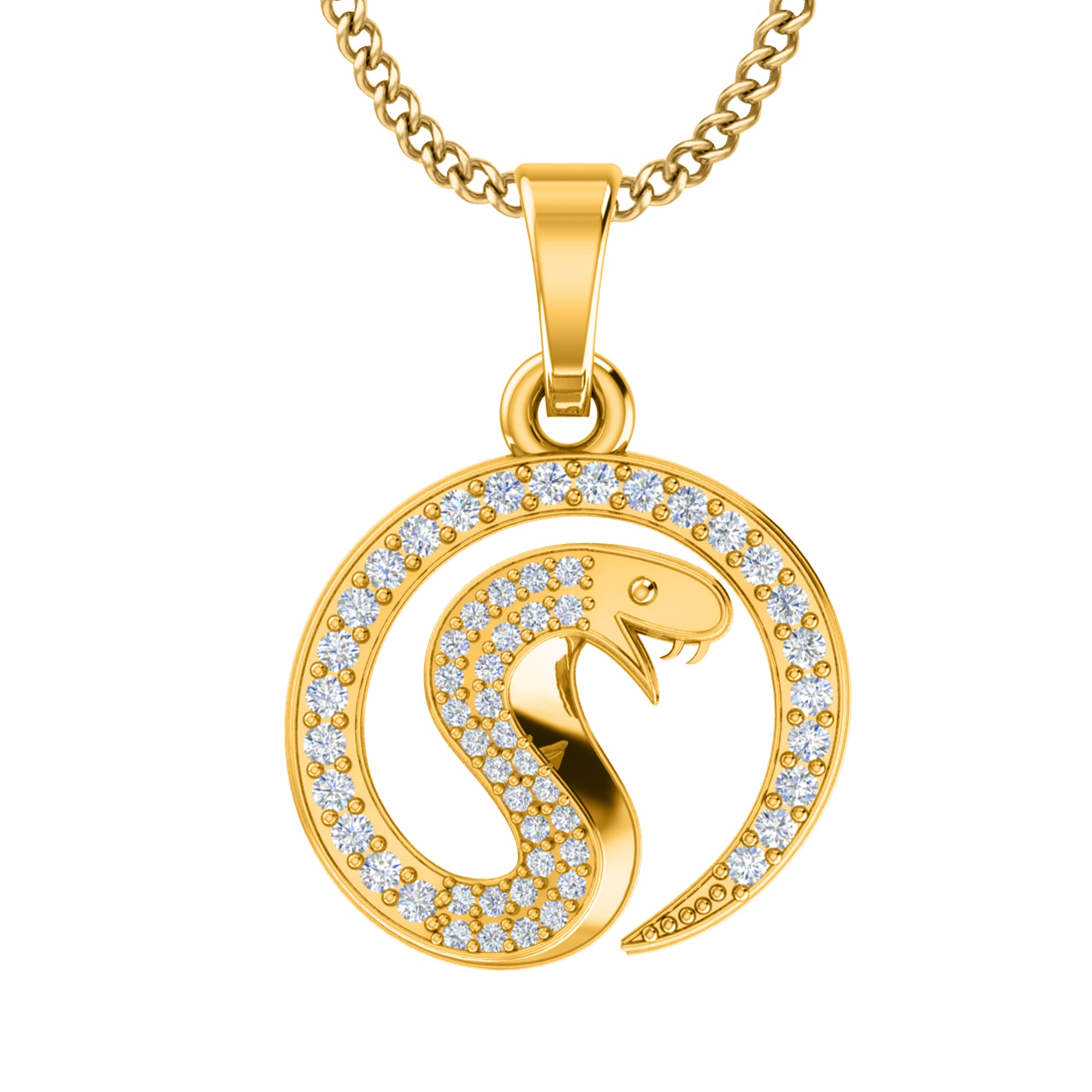 RKC 0,24 Karat Moissanit-Schlangenanhänger, 925er Silberschmuck, 14 Karat Roségold vergoldet, WT 3,60 g, Höhe 20,50 mm