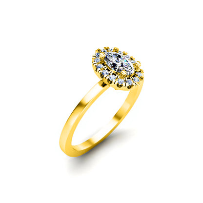 Fede nuziale RKC ovale in moissanite Halo in argento 925 placcato in oro giallo 14 carati per donna, peso 1,80 ct, larghezza 1,70 mm