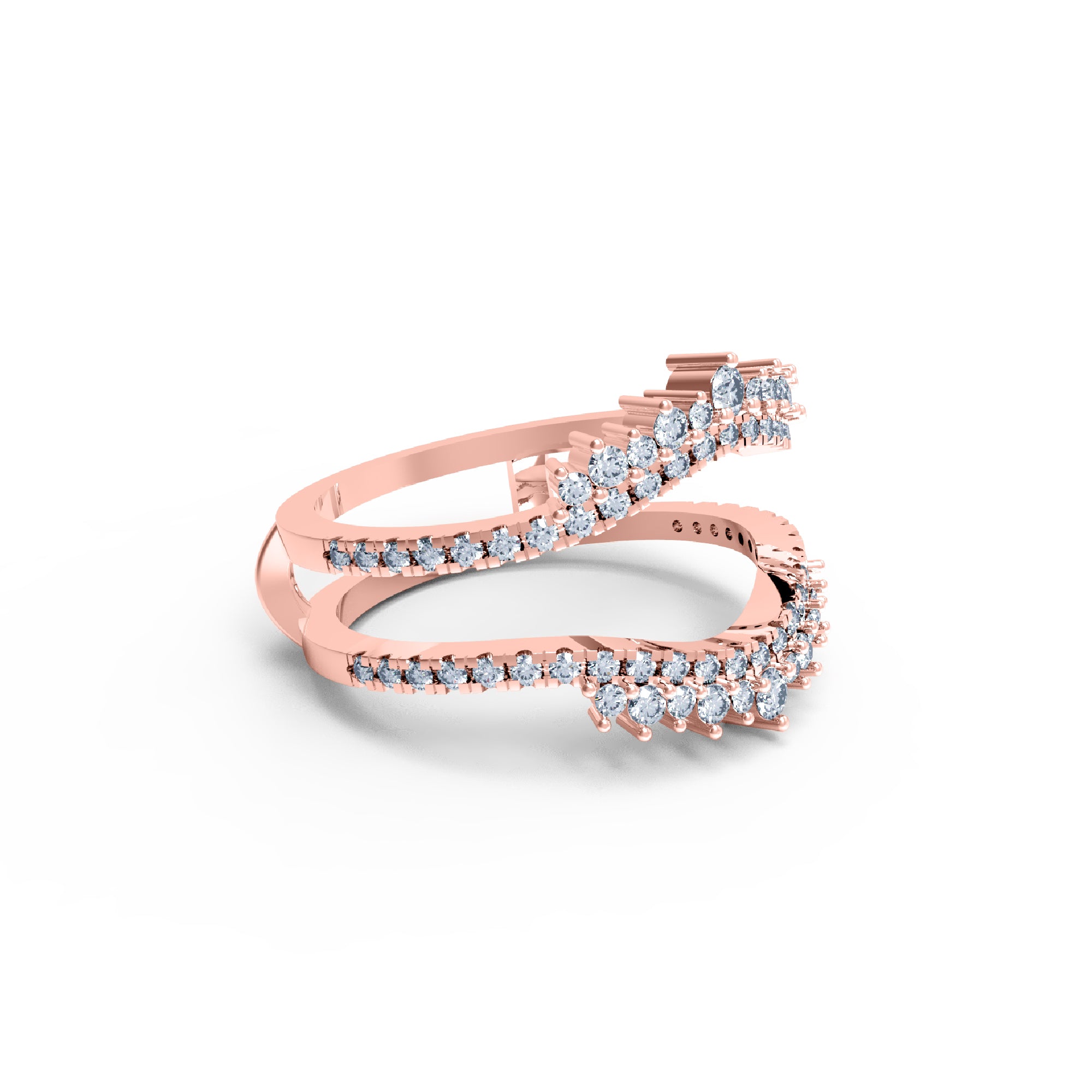 RKC Moissanit Enhancer Guard Ring für Damen, Ehering, 925er Silber, 14 Karat Gelbgold vergoldet, Gewicht 3,80 g, Breite 6 mm