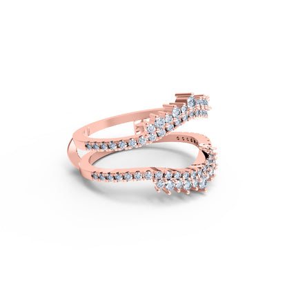 RKC Moissanit Enhancer Guard Ring für Damen, Ehering, 925er Silber, 14 Karat Gelbgold vergoldet, Gewicht 3,80 g, Breite 6 mm