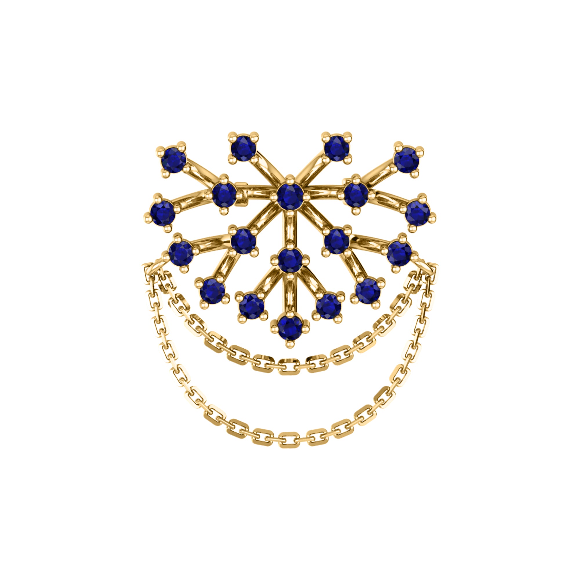 Spilla RKC Moissanite in argento sterling 925 placcata in oro giallo 14 carati Peso del prodotto 3,00 GM Altezza 23,00 MM
