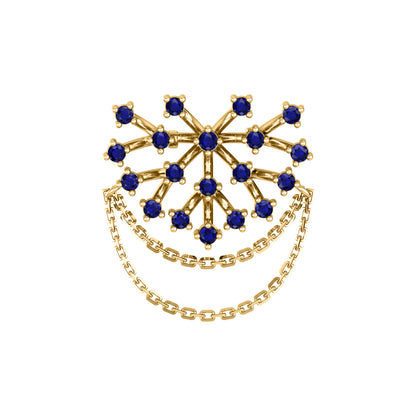Spilla RKC Moissanite in argento sterling 925 placcata in oro giallo 14 carati Peso del prodotto 3,00 GM Altezza 23,00 MM