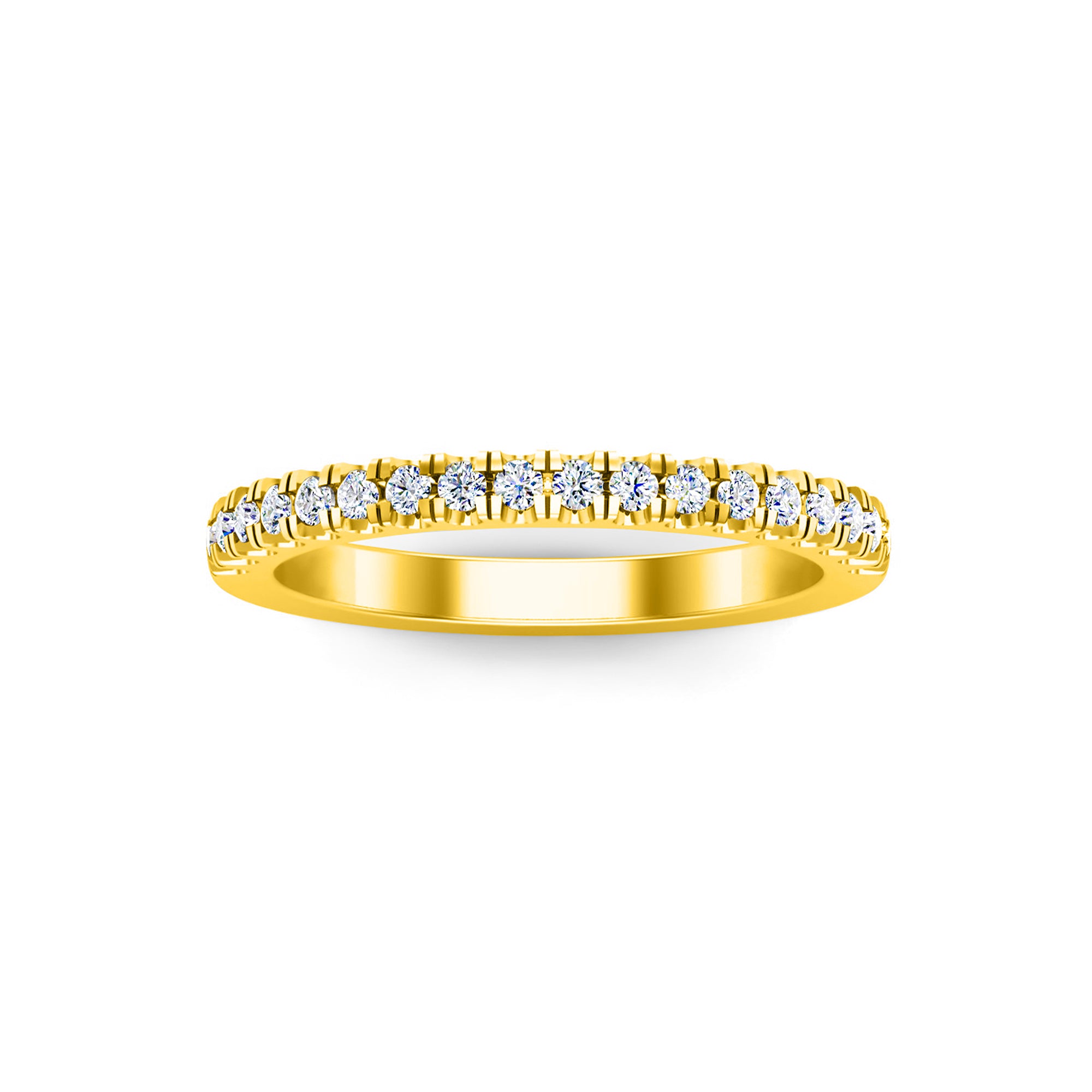 RKC Moissanit Rundschliff Half Eternity Bandring 925 Silber
