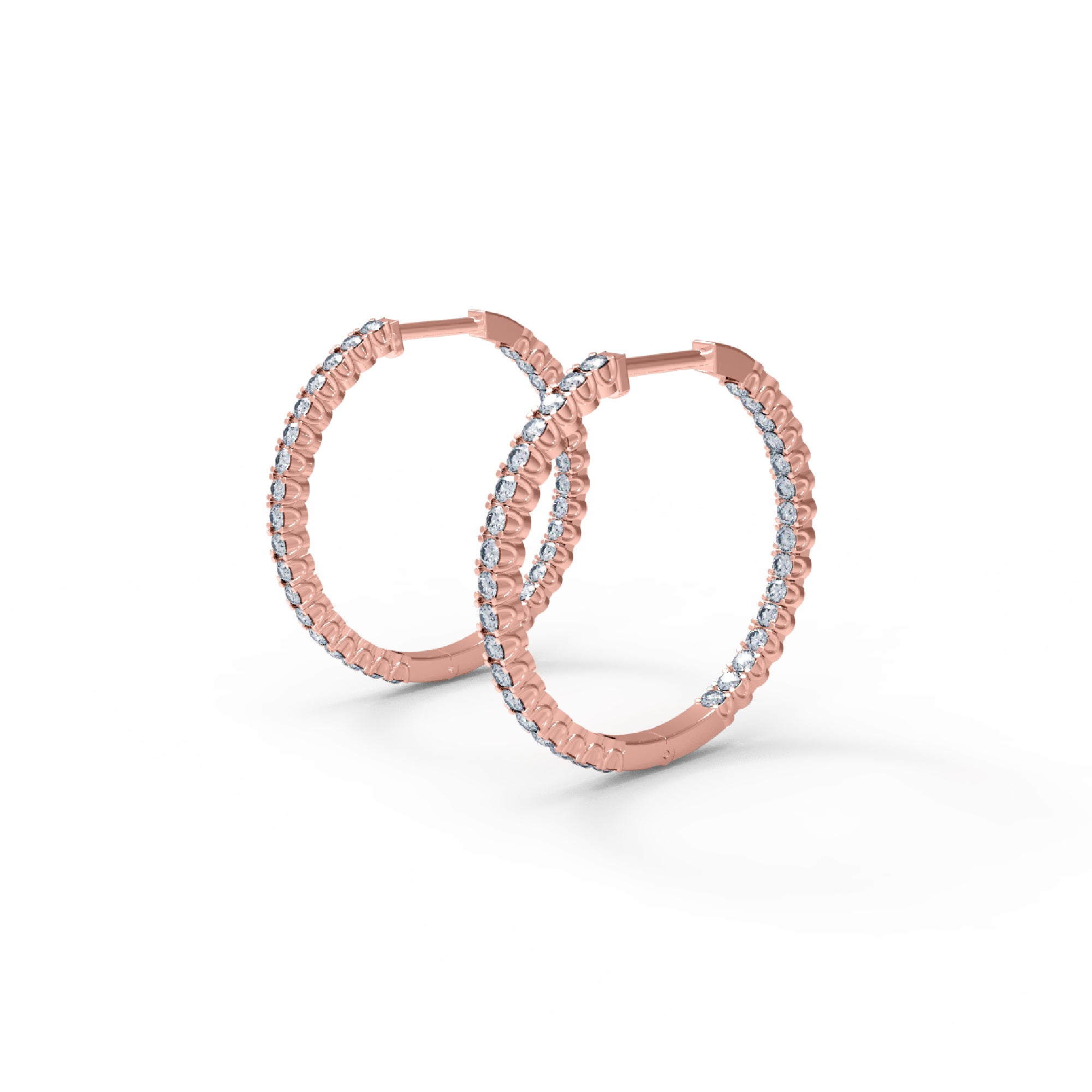 RKC 925 Sterling Silber Hoop Huggies Clip-On-Ohrring für Damen, 14 Karat Gelb, Gewicht 5,60 g, Höhe 29,00 mm