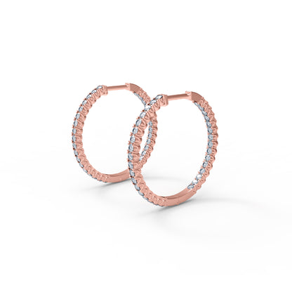 RKC 925 Sterling Silber Hoop Huggies Clip-On-Ohrring für Damen, 14 Karat Gelb, Gewicht 5,60 g, Höhe 29,00 mm