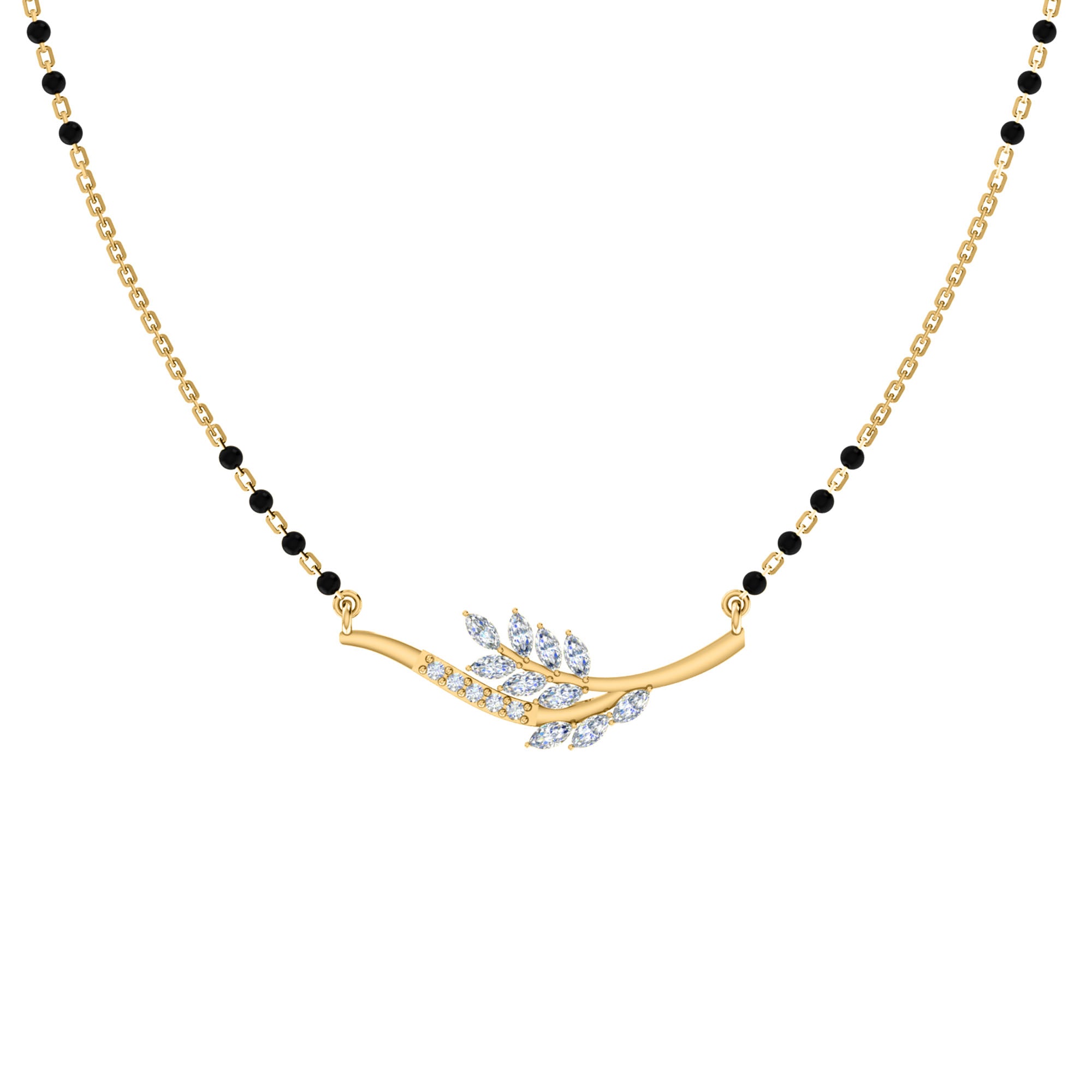 RKC 1 CT Moissanite Women Mangalsutra 925 Silver 14k Rose gold Plated Product Weight 3.80 GM Height 11.50 MM