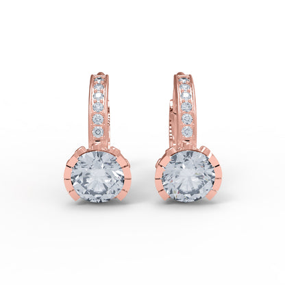 RKC Clip-On-Ohrring aus 925er-Sterlingsilber für Damen, 14 Karat Rose, Produktgewicht: 2,80 GM, Höhe: 14,00 mm