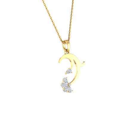 RKC Rose Gold Elegant Moissanite Flower Pendant With Chain