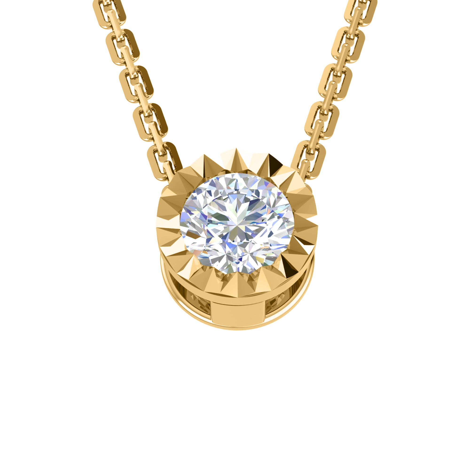 RKC 0,50 Karat Moissanit-Solitär-Anhänger, 925er Silberschmuck, 14 Karat Weißgold vergoldet, Gewicht 2,60 g
