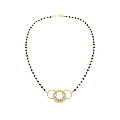 RKC 1,26 Karat Moissanit für Damen, Mangalsutra, 925er Silber, 14 Karat Gelbgold vergoldet, Produktgewicht: 4,50 g, Höhe: 15,50 mm