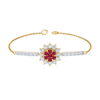 Pietra preziosa RKC in argento sterling 925 da 2,57 CT per bracciale da donna Placcato in oro rosa 14 carati Peso 5,50 GM